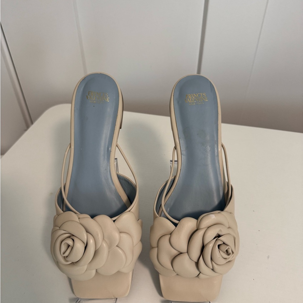 Frances Valentine Cream Floral Flats